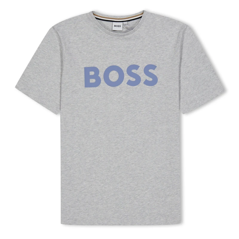 Image of Boss Hugo Boss Boys Large Logo Short Sleeve T-Shirt Chine Grey Grey