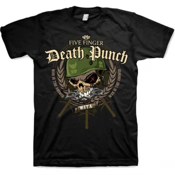 Image of Five Finger Death Punch - War Head Unisex Large T-Shirt - Black