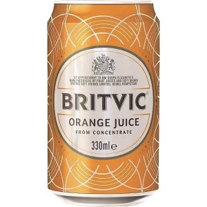 Image of Britvic 330ml Orange Juice Pure Can Pack of 24