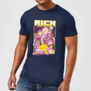 Image of Rick and Morty 80s Poster Mens T-Shirt - Navy - S