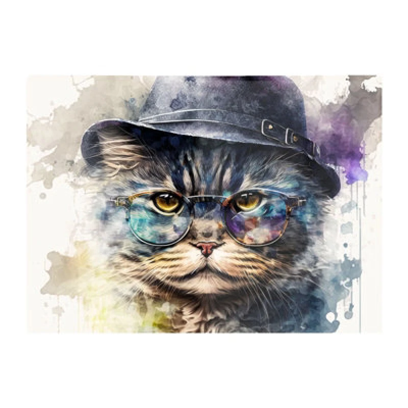 Image of Warren Reed Designer Selkirk Rex Cat Splashart Chopping Board