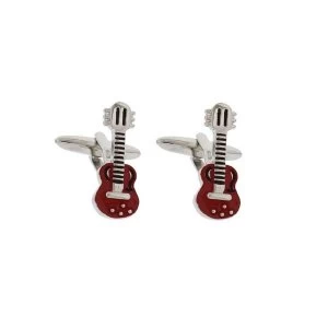 Image of Musicology Red Epoxy Cufflinks Guitar
