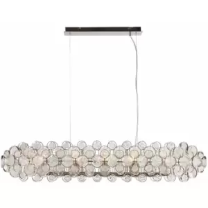 Image of Ceiling Pendant Light Bright Nickel Plate & Clear Glass 8 x 40W E14