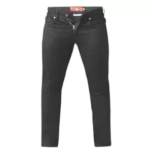 Image of Duke Mens Claude King Size Tapered Fit Stretch Jeans (48S) (Black)