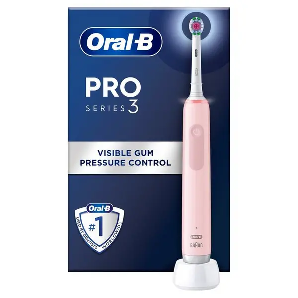 Image of Oral B Pro 3-3000 Smart Pressure Sensor Pink Electric Toothbrush