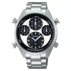 Image of Seiko Prospex Panda Speedtimer One-Hundredth of a Second Solar Chronograph Mens Watch SFJ001P1