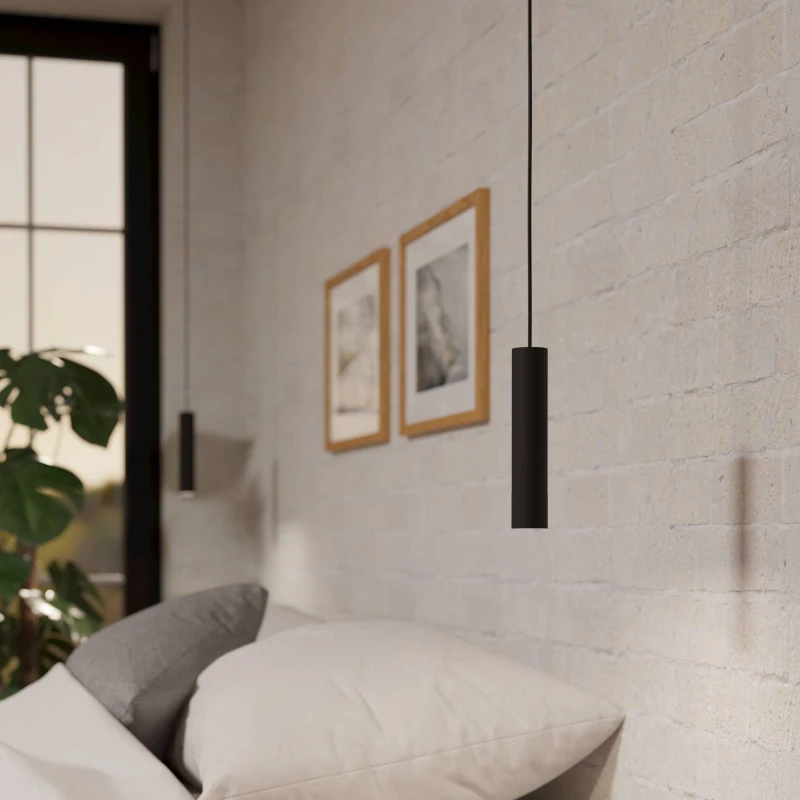 Image of EGLO Eglo Almudaina Slim LED Single Pendant Light WBS in Black One Size Unisex 9008606281817