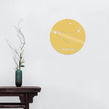 Image of Capr?corn Horoscope - Gold Gold Decorative Metal Wall Accessory