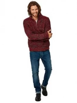 Image of Joe Browns Reel Funnel Knit - Red, Size S, Men