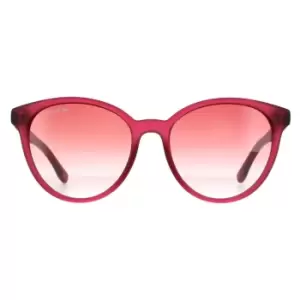 Image of Round Transparent Cyclamen Pink Gradient Sunglasses
