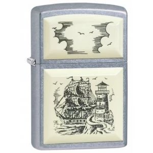 Image of Zippo Ship and Lighthouse Classic Street Chrome