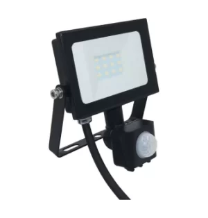 Image of Phoebe LED Floodlight 10W (60W Eqv) Cool White PIR Sensor Black IP65