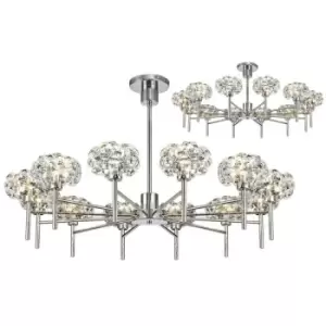 Image of Luminosa Lighting - Luminosa , 12 Light G9 Telescopic Light With Polished Chrome And Crystal Shade