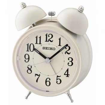 Image of Seiko Bell Alarm Clock with Light and Snooze - Cream