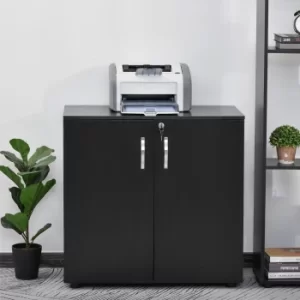 Image of Vinsetto Particle Board 2-Tier Lockable Filing Cabinet Black