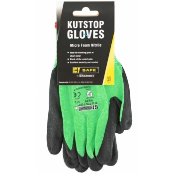 Image of KUTSTOP MICRO FOAM NITRILE GREEN GLOVE 10/XL - Green - Beeswift