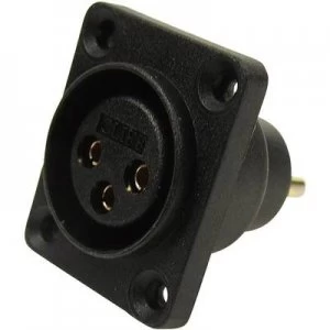 Image of XLR connector Sleeve socket straight pins Number of pins 3 Black Cliff CP30070