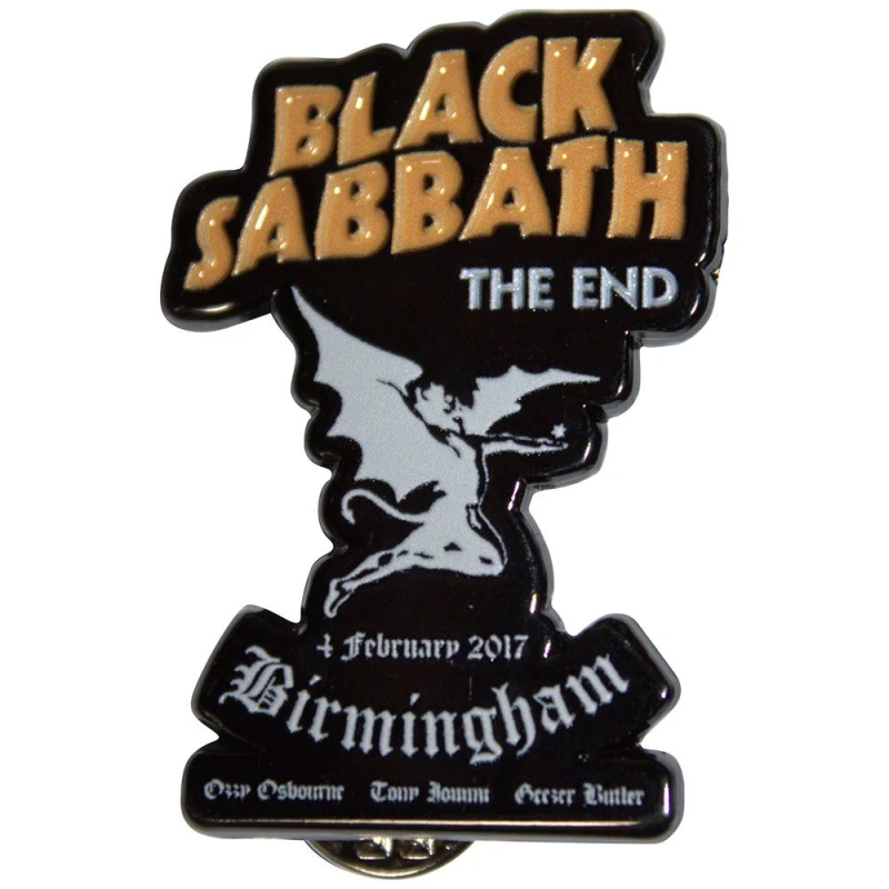Image of Black Sabbath Black Sabbath The End Pin Badge in Black One Size Unisex 5056737286687