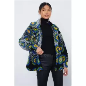 Image of I Saw It First Blue Folk Pocket Shacket - Blue