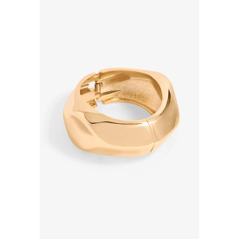 Image of Jon Richard Gold Plated Angular Dome Cuff Gold