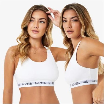 Image of Jack Wills Dibsdall Multipack Bralette 2 Pack - White/White