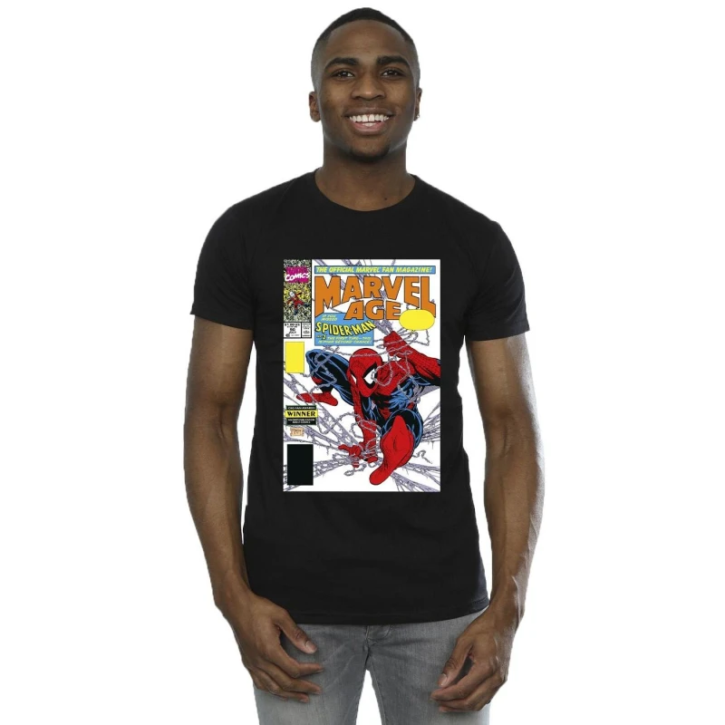 Image of Marvel Marvel Men Spider-Man Age Comic Cover T-Shirt in Black Size: Small Black S Male 5063153426375
