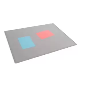 Image of Durable Desk Mat 530 x 400mm with Transparent Overlay PP, Pack of 1 Grey