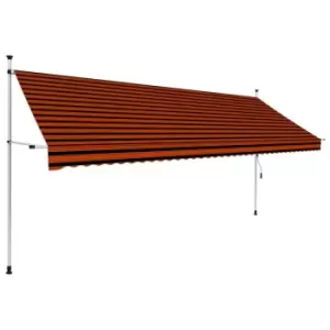 Image of Vidaxl Manual Retractable Awning 400cm Orange And Brown