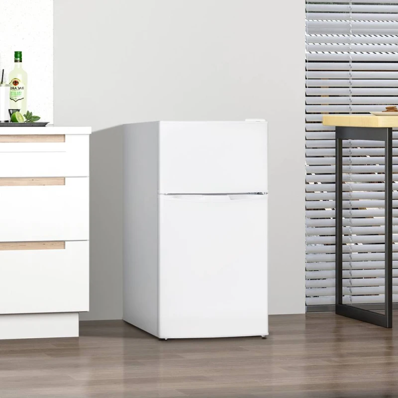 Image of HOMCOM 88L Small Fridge Freezer with 5-Setting Thermostat, Inner Light in White White Unisex