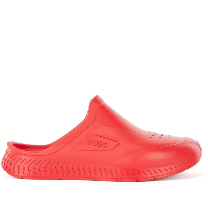 Image of Boss Mens Titanium-R Rubber Water-Friendly Pool Sliders Bright Red male 5 (39)