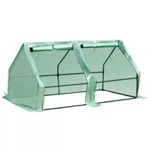 Image of Outsunny Mini Greenhouse Garden Planter Zipper Doors Portable 180 x 90 x 90cm