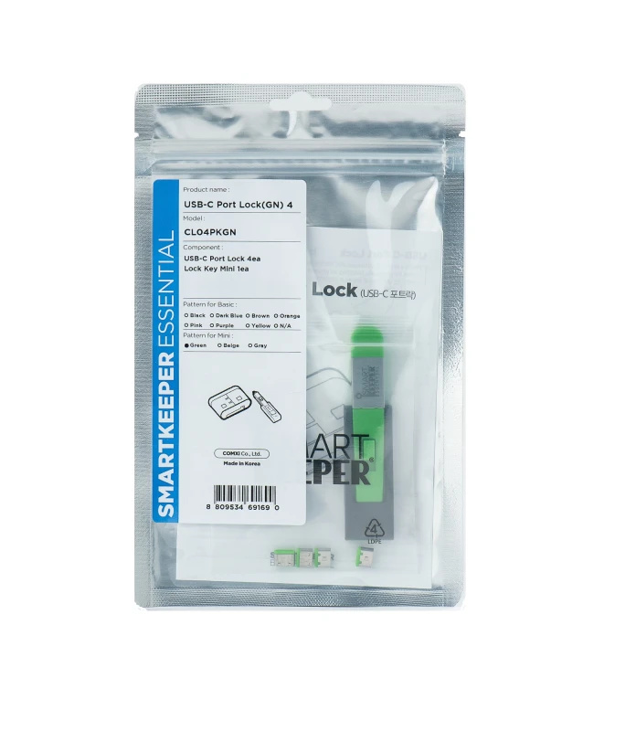 Image of Smartkeeper CL04PKGN port blocker Port blocker + key USB Type-C Green