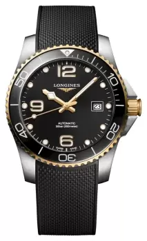 Image of LONGINES L37813569 HydroConquest Automatic Black Rubber Watch