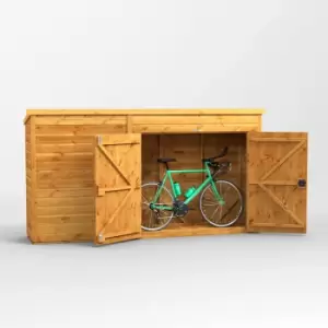 Image of 10x2 Power Pent Bike Shed - Brown