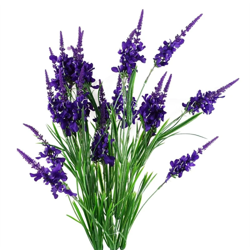 Image of Leaf Pack of 6 x 80cm Purple Larkspur Artifical Stem Purple unisex