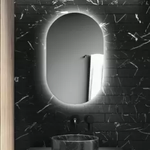 Image of Oval LED Bathroom Mirror with Demister 500 x 800mm - Irena