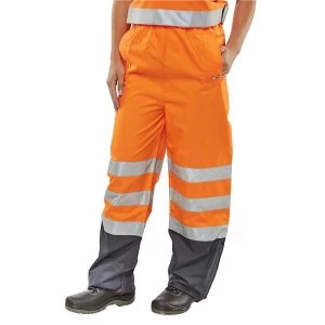 Image of BSeen High Visibility Medium Safety Trousers OrangeNavy