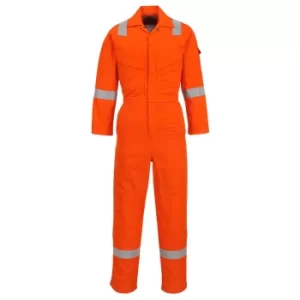 Image of Biz Flame Mens Flame Resistant Lightweight Antistatic Coverall Orange Extra Small 32"