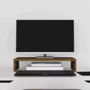 Image of Vidaxl Monitor Stand Honey Brown 50X27X10 Cm Solid Wood Pine