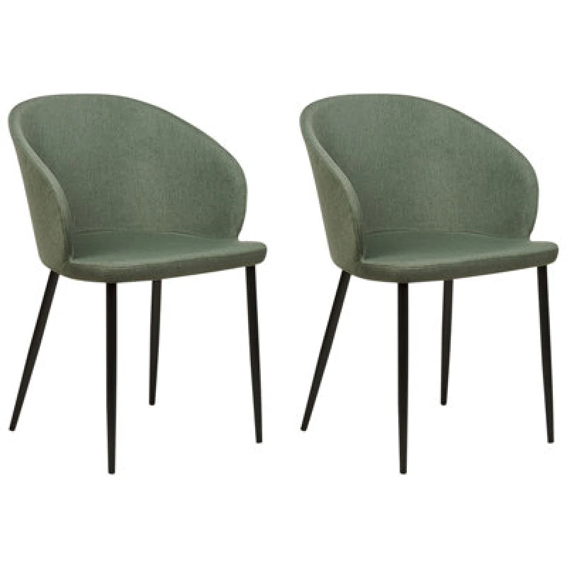 Image of Beliani Set Of 2 Dining Chairs Mason Dark Green