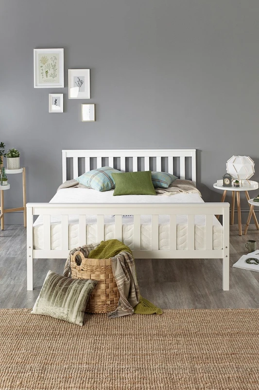 Image of Aspire Atlantic Bed Frame in White Size: King White Unisex King