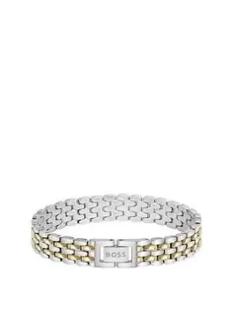 Image of Boss Ladies Boss Isla Tone Yellow Gold Ip And Stainless Steel Bracelet.