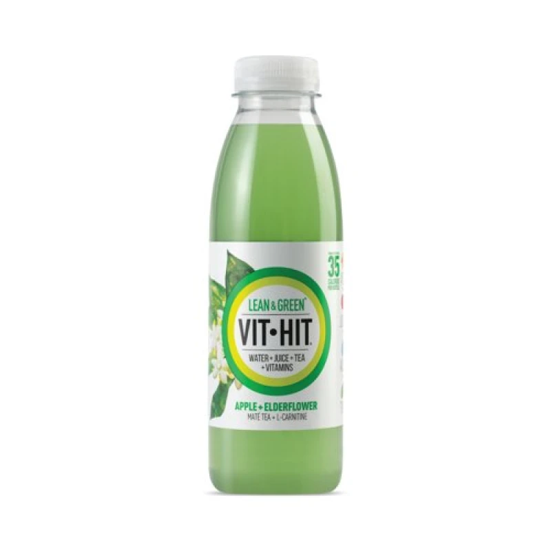 Image of Vit-Hit Lean and Green Apple and Elderflower 500ml (12 Pack) VIT4D