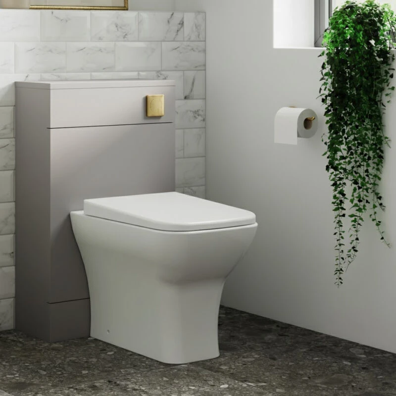 Image of NUIE Arno Back to Wall wc Toilet Unit 500mm Wide - Satin Grey - Nuie NVF2241