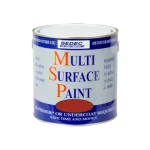 Image of Bedec Soft Gloss Multi Surface Paint, 250ml Red Cossack