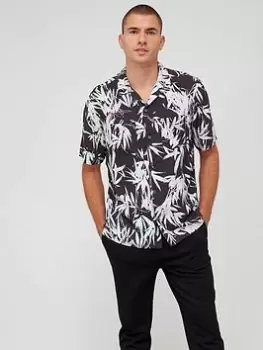 Image of Allsaints Bambussa Floral Print Shirt - Black