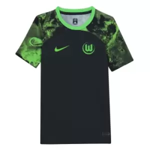 Image of Nike Wolfsburg Away Shirt 2023 2024 Juniors - Black