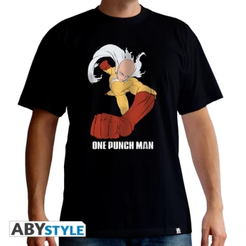 Image of One Punch Man - Saitama Punch Mens Large T-Shirt - Black