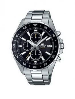 Image of Casio Casio Ediface Black And Silver Chronograph Dial Stainless Steel Bracelet Mens Watch
