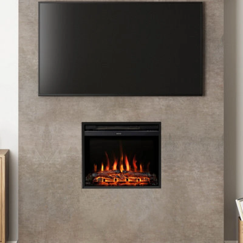 Image of Newland Rodwell 22" Black Inset Wall Mounted Electric Fire